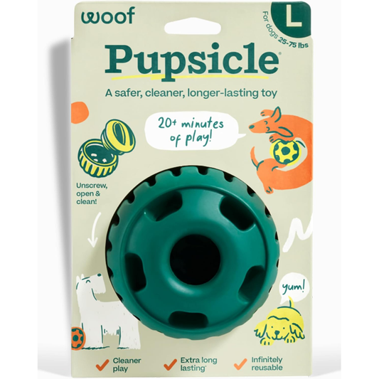 WOOF Pupsicle Interactive Dog Treat Toy for Medium and Large Dogs