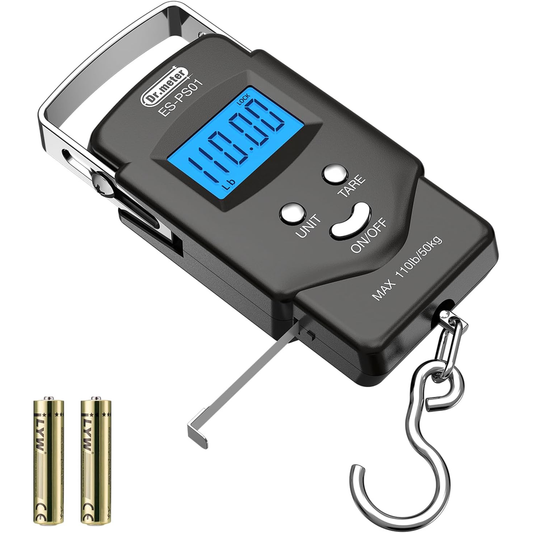 Dr.meter Digital Fish & Luggage Scale 50kg with LCD Display & Tape Measure