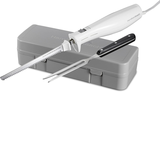 Hamilton Beach Electric Knife Set – Serrated Blades, Fork & Storage Case