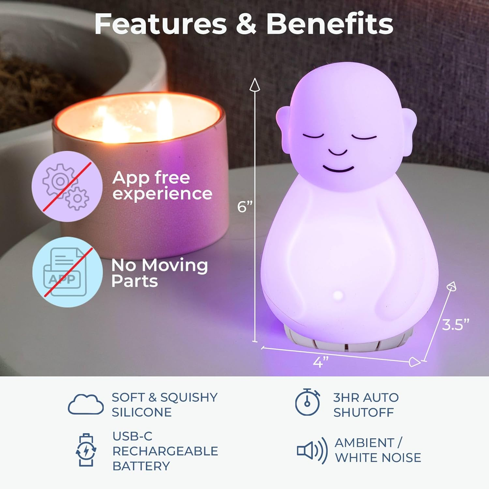 Mindsight 'Breathing Buddha' Visual Meditation Tool with Nature Sounds