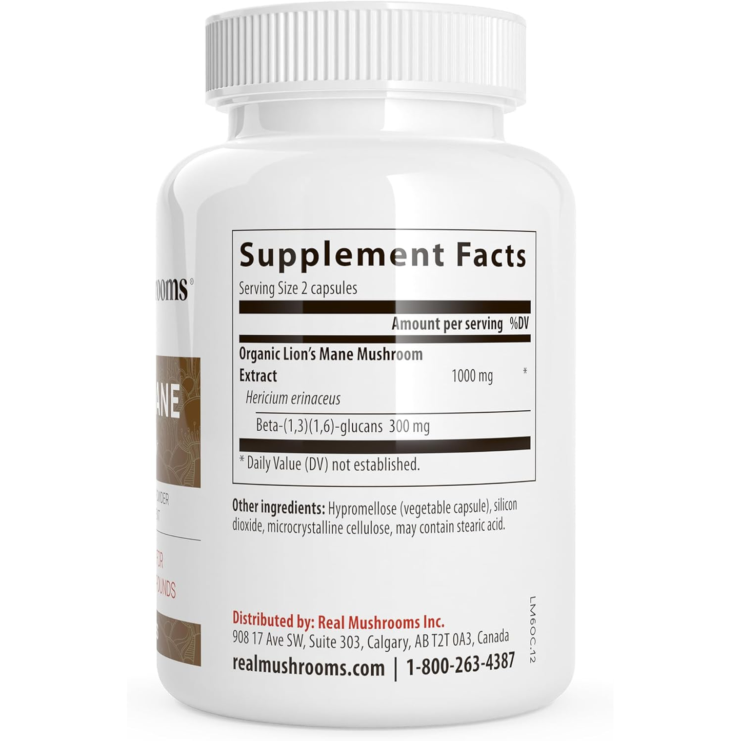 Real Mushrooms Lion’S Mane Capsules - Organic Lions Mane Mushroom Extract for Cognitive Function & Immune Support - Brain Mushroom Supplements for Memory and Focus - Vegan, 300 Caps