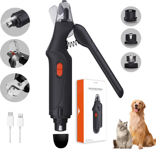 CATPICK 2-in-1 Pet Nail Clippers & Grinder with LED Light – USB Rechargeable