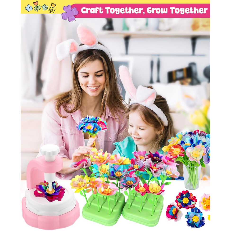 WKYCOE DIY Fabric Flower Bouquet Craft Kit – Arts & Crafts Toy for Kids 4+