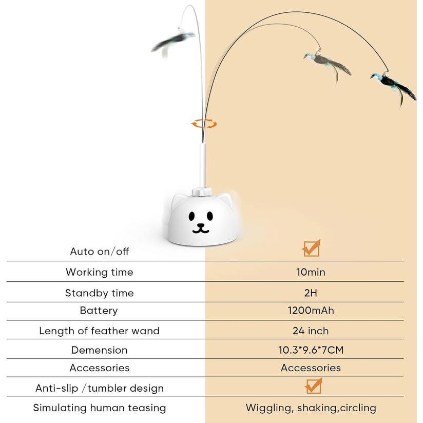 Automatic Flying Bird Cat Toy – Interactive Electric Toy for Indoor Cats