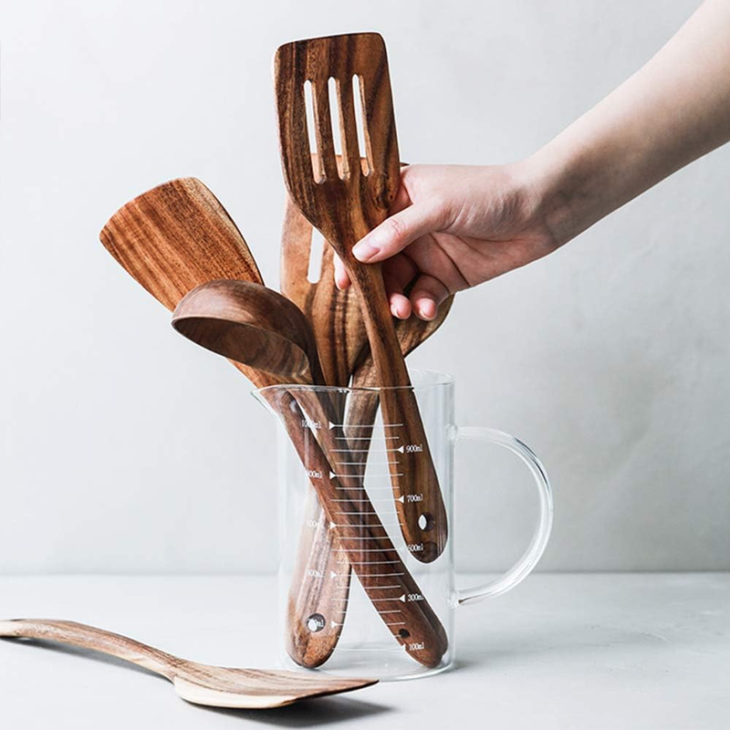 Renawe 5-Piece Acacia Wood Cooking Utensil Set – Spoons & Spatulas