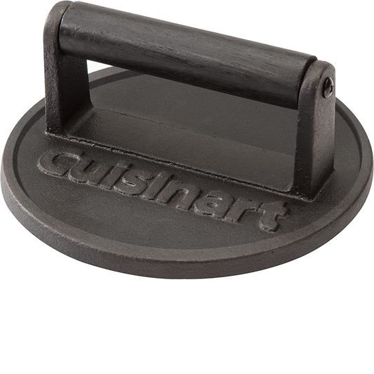 Cuisinart 6.5" Cast Iron Burger Press – Flat Grill & Griddle Tool