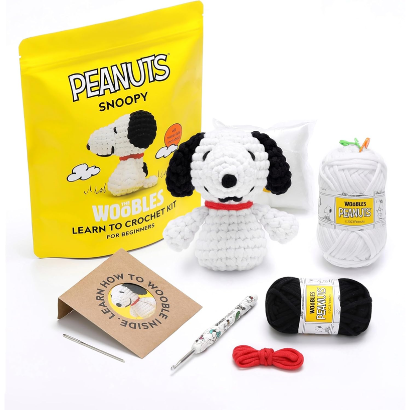 The Woobles Beginner Crochet Kit – Snoopy with Easy Peasy Yarn & Video Tutorials