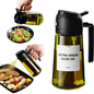 TrendPlain 470ml Glass Olive Oil Sprayer & Dispenser Bottle – Black
