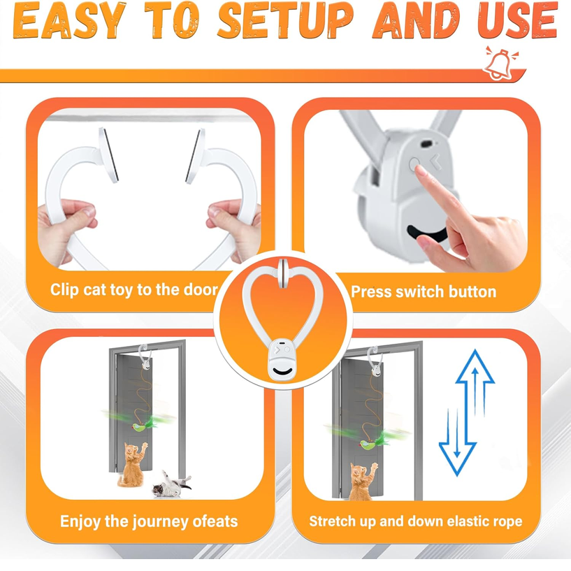 Automatic Hanging Cat Toy – Electric Flying Bird & Mouse Enrichment Toy