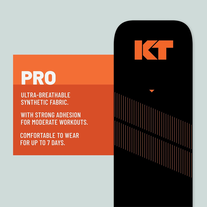 KT Tape Pro Synthetic Kinesiology Tape – 20 Precut Strips, 10" x 2"