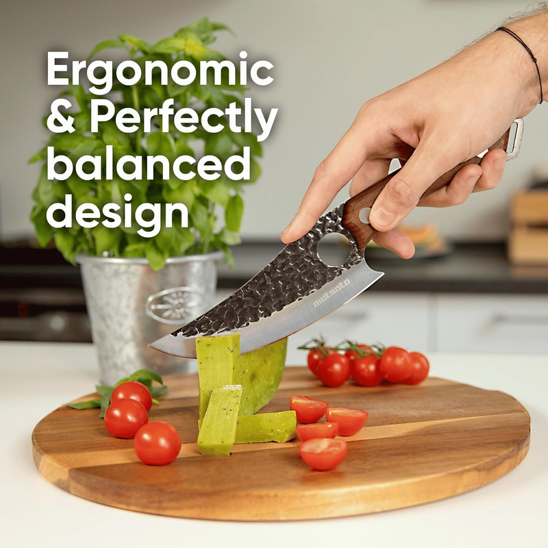 Matsato 5.8 Inch Japanese Steel Chef Knife with Wood Handle