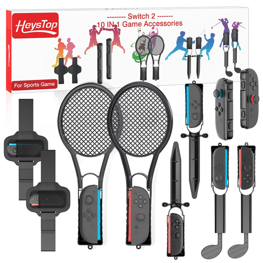 HEYSTOP 10-in-1 Sports Accessories Kit for Nintendo Switch 2 – Family Bundle