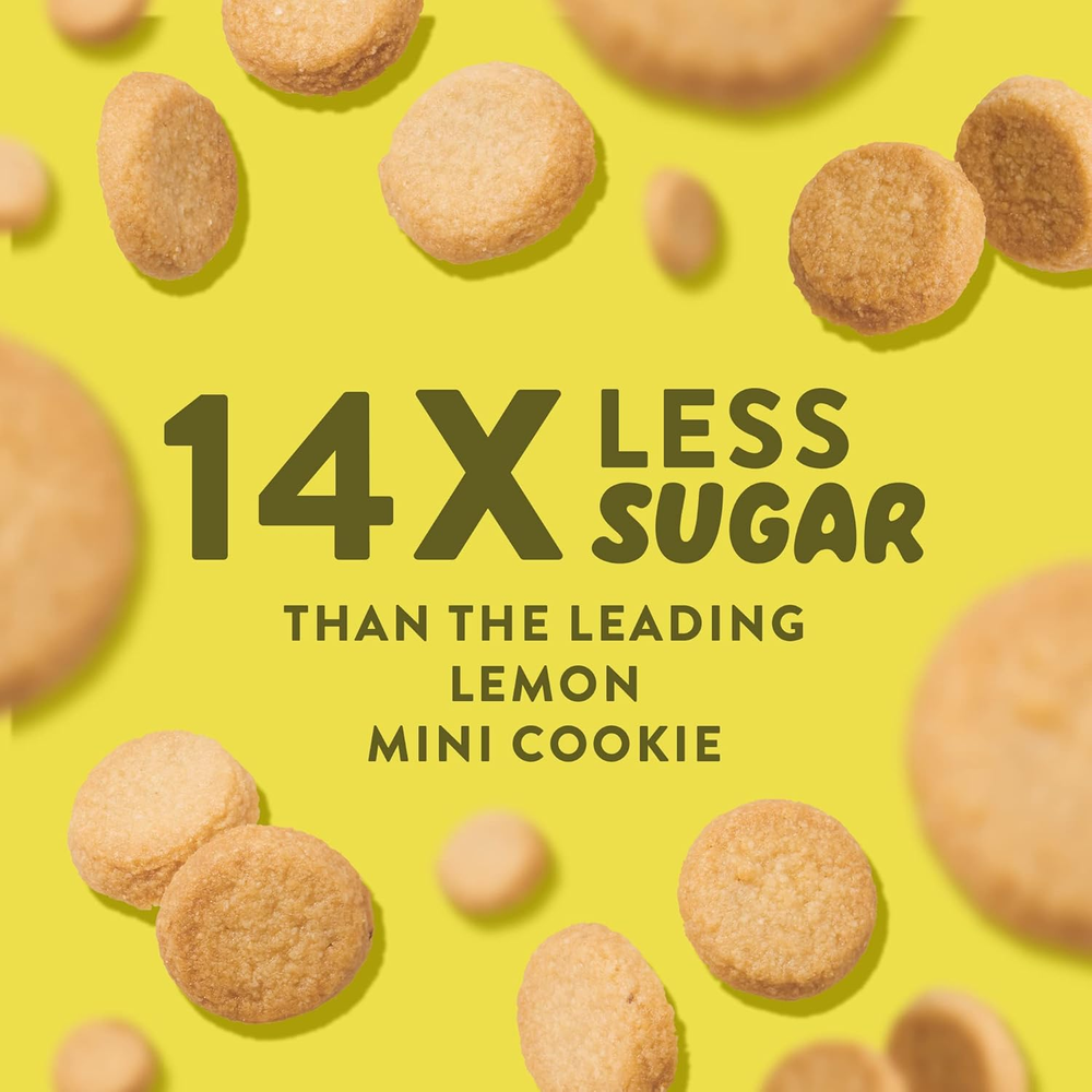 Highkey Lemon Mini Cookies - Low Sugar Snacks, Keto Friendly, Low Carb, Gluten Free, 6G Protein - Almond Flour Shortbread Sweet Treats with No Added Sugar - 2.0 Ounce (Pack of 3)