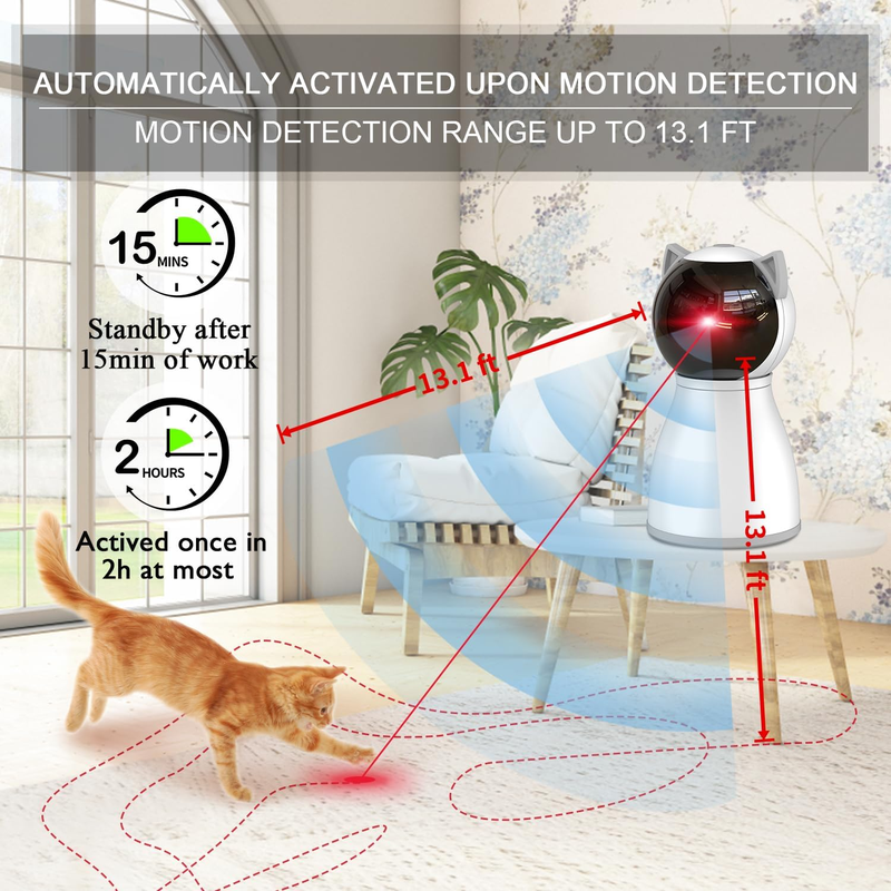YVE LIFE Rechargeable Laser Toy – Motion-Activated Cat Enrichment Toy