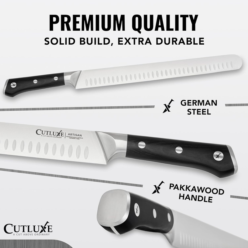Cutluxe Brisket Knife 12" – German Steel Carving Knife with Sheath