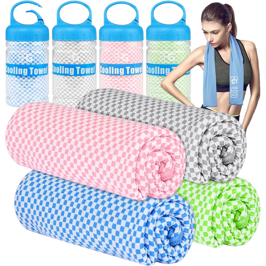 BOGI 4-Pack Cooling Towels – Soft Breathable Bamboo Fabric, Instant Cool