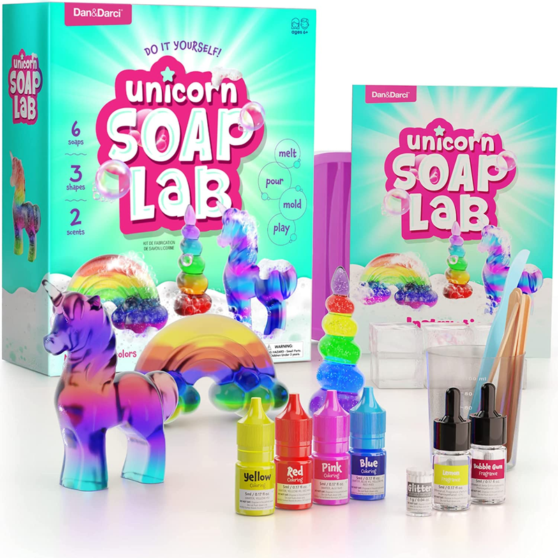 Dan&Darci Unicorn Soap Making Kit – DIY Craft Set for Kids Ages 6+