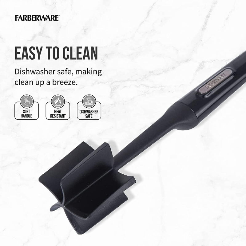 Farberware Nylon Meat & Potato Masher – Black, 10 Inch
