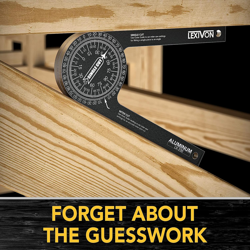 LEXIVON LX-230 Aluminium Miter Saw Protractor, 7-Inch Angle Finder Tool