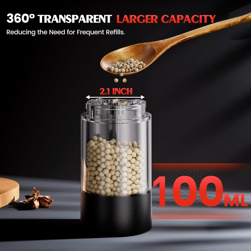 Electric Salt & Pepper Grinder Set – Adjustable Coarseness, LED Light, 2-Pack