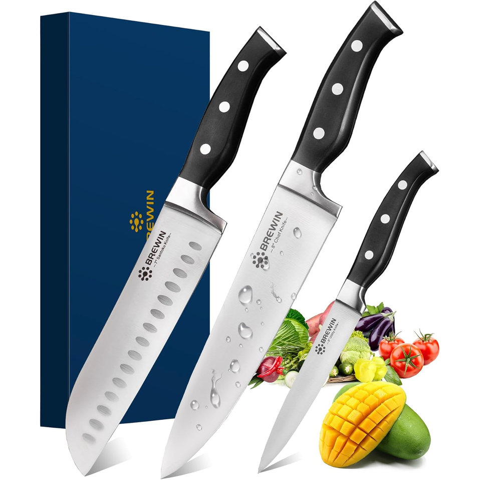 Brewin 3-Piece Chef Knife Set – Japanese High Carbon Stainless Steel