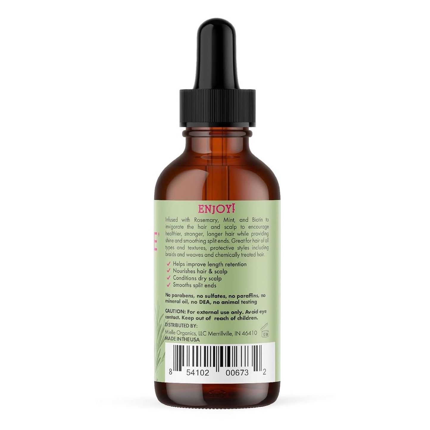 Mielle Rosemary Mint Hair Oil 59mL – Strengthening Scalp Treatment, Paraben-Free