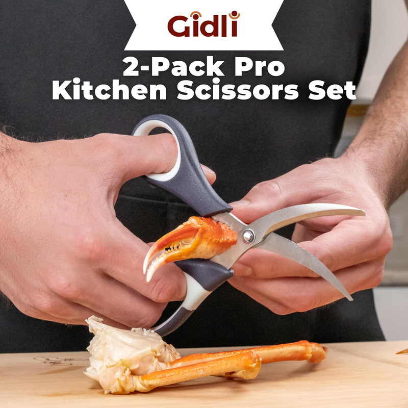 Gidli Kitchen Shears with Seafood Scissors – Stainless Steel Set