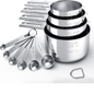 TILUCK 10-Piece Stainless Steel Measuring Cups & Spoons Set