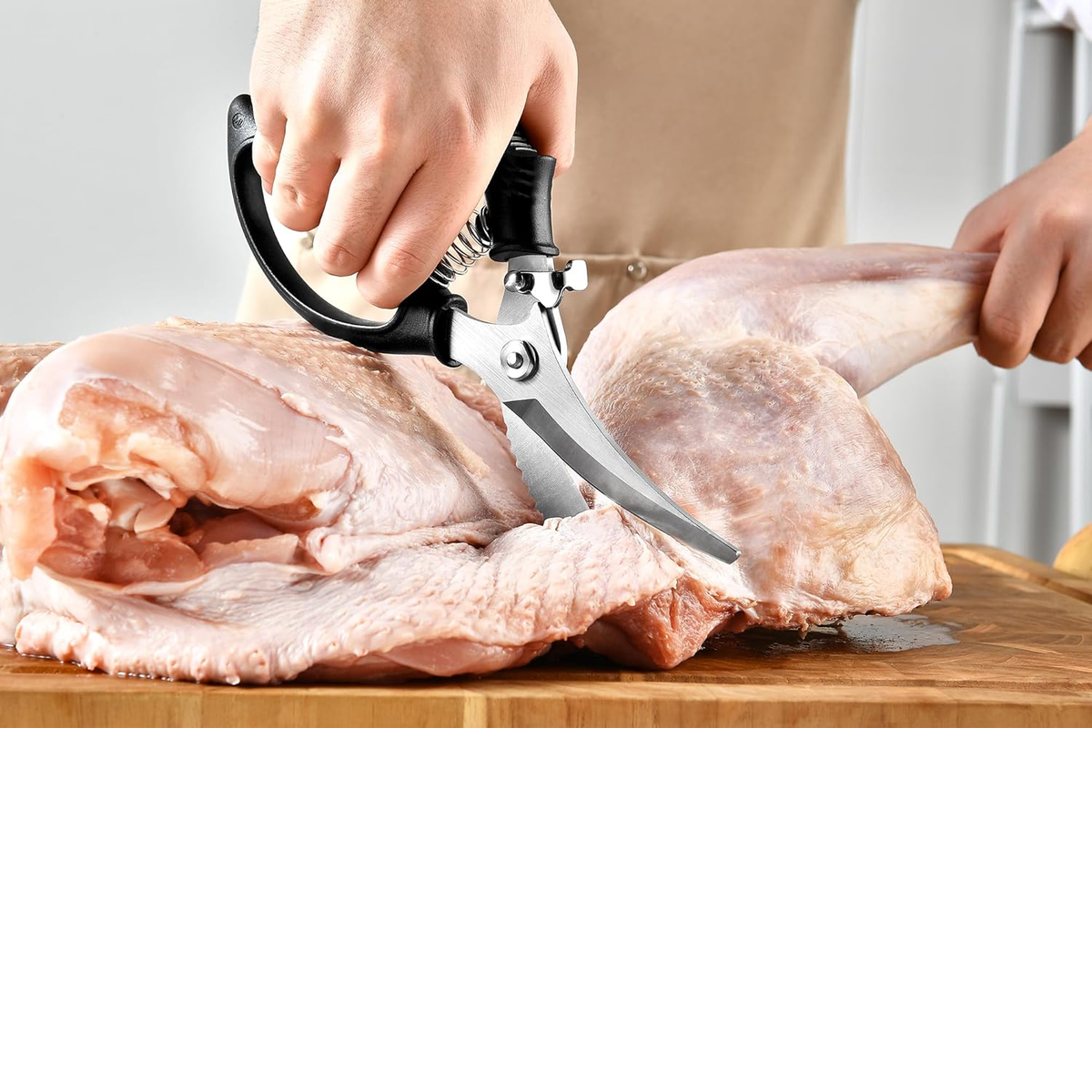 Heavy Duty Poultry Shears - Kitchen Scissors for Cutting Chicken, Poultry, Game, Meat - Chopping Vegetable - Spring Loaded