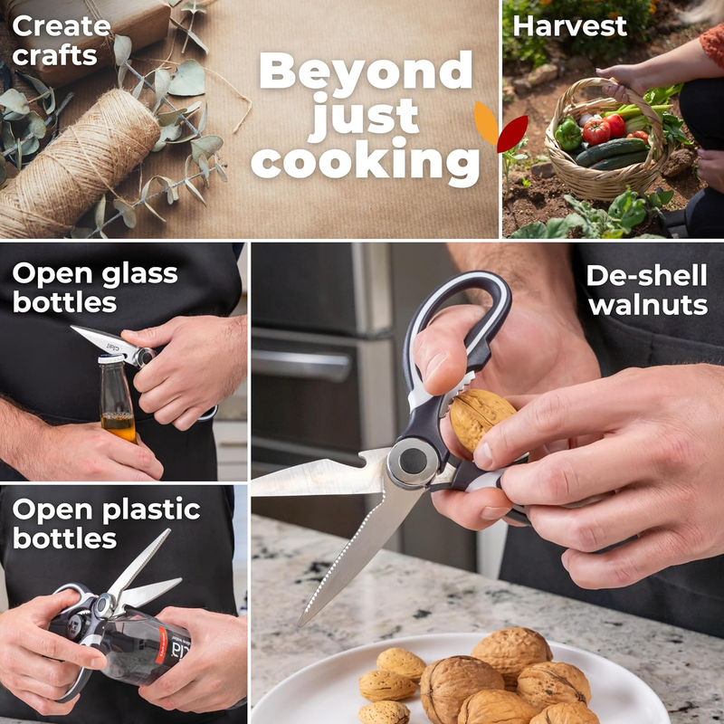 Gidli Kitchen Shears with Seafood Scissors – Stainless Steel Set