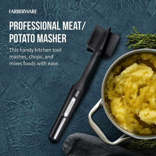 Farberware Nylon Meat & Potato Masher – Black, 10 Inch