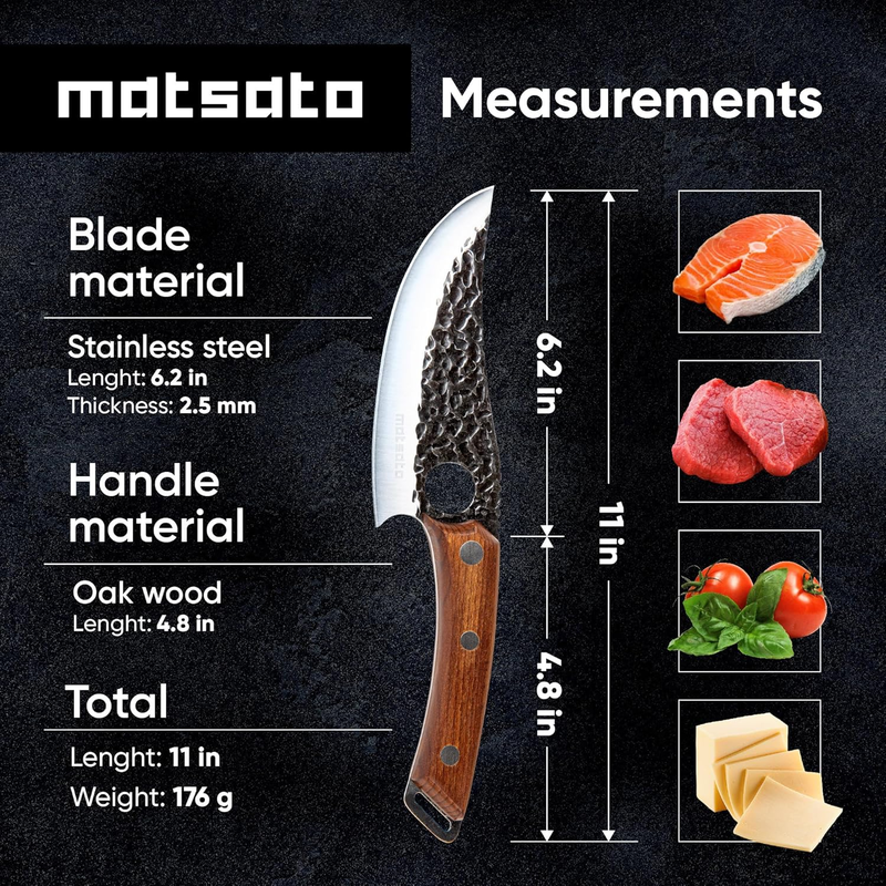 Matsato 5.8 Inch Japanese Steel Chef Knife with Wood Handle