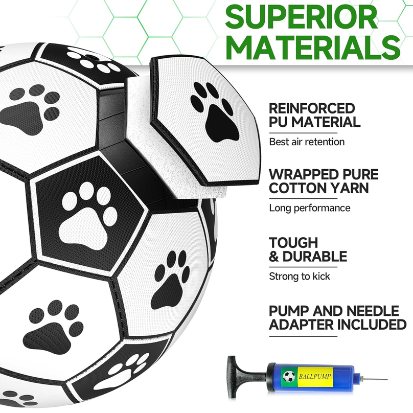 QDAN Dog Soccer Ball with Straps – 6 Inch, Small & Medium Dogs