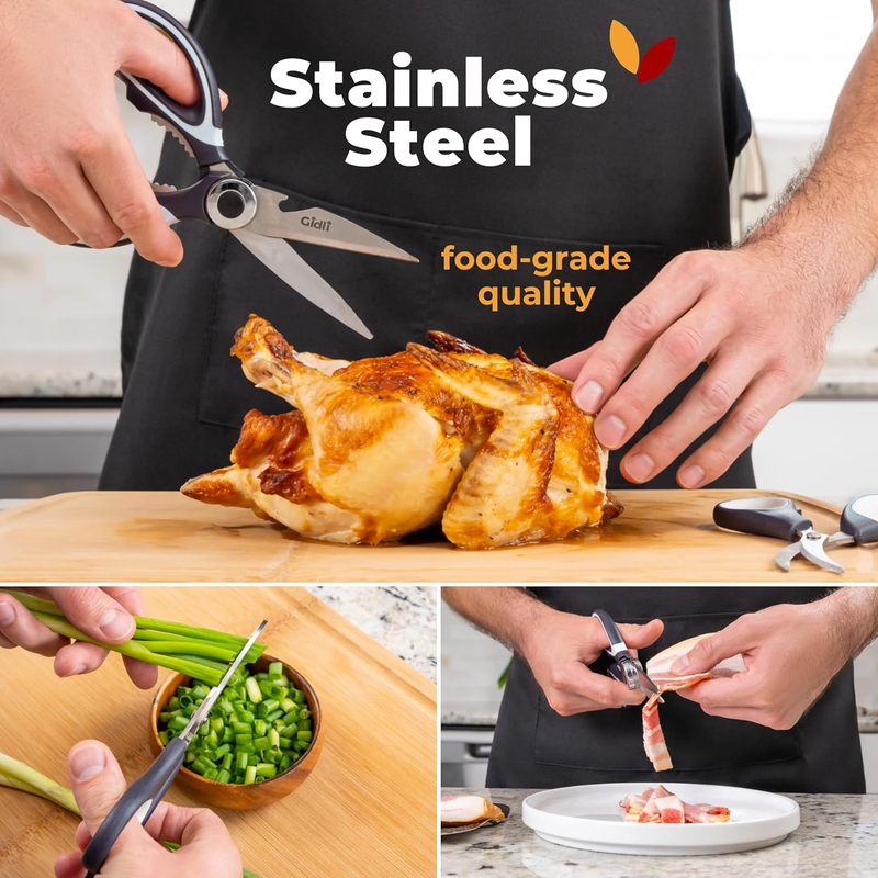 Gidli Kitchen Shears with Seafood Scissors – Stainless Steel Set