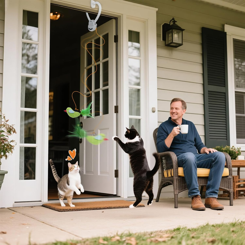 Automatic Hanging Cat Toy – Electric Flying Bird & Mouse Enrichment Toy