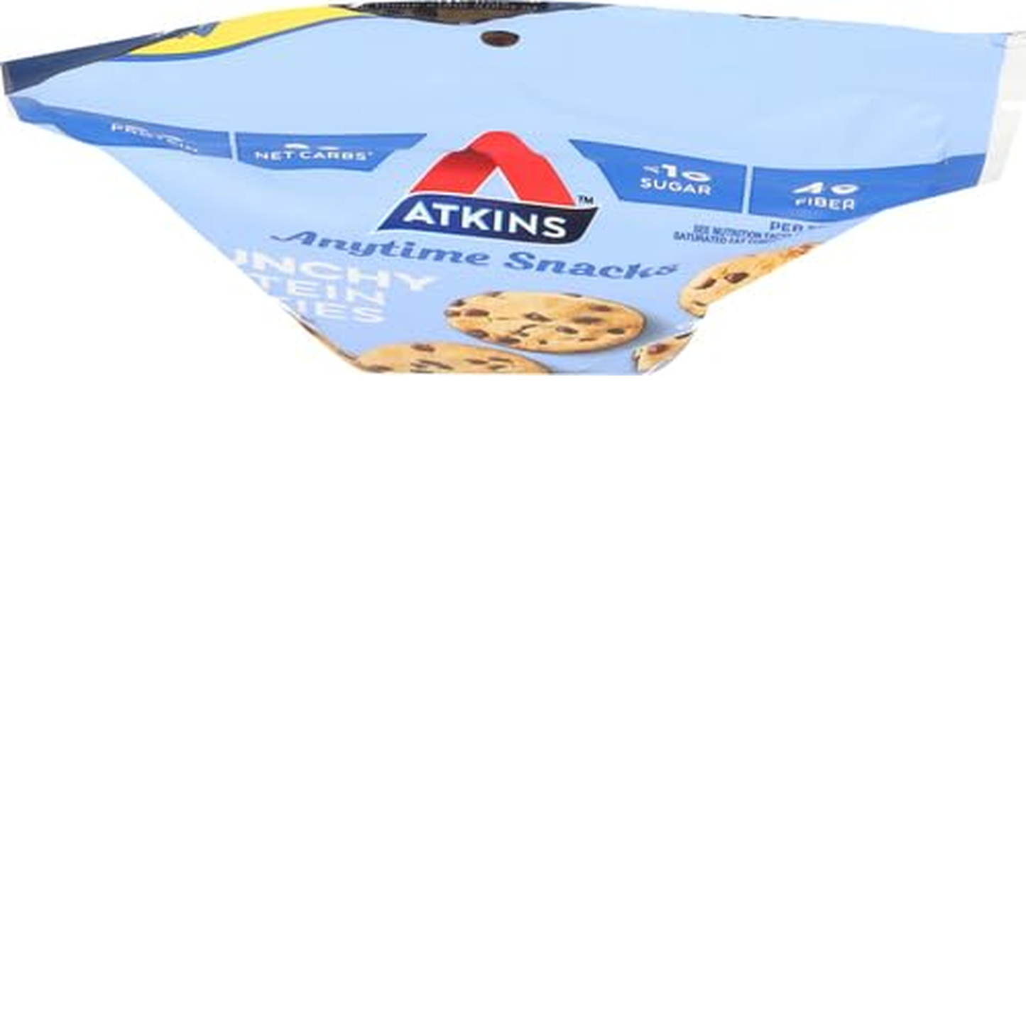 Atkins Anytime Snacks, Bite-Sized Protein Cookies, Chocolate Chip, Crispy & Crunchy, 8G Protein, 1G Net Carbs, <1G Sugar, Good Source of Fiber