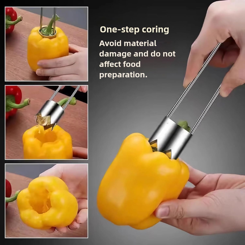 RuiJinGen Stainless Steel Fruit & Vegetable Corer Set – Pepper & Apple Tools