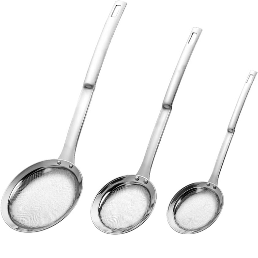 Hvanam 3-Piece Stainless Steel Fine Mesh Strainer and Skimmer Set