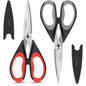 iBayam 2-Pack Kitchen Scissors – Heavy Duty Stainless Steel Shears with Sheath