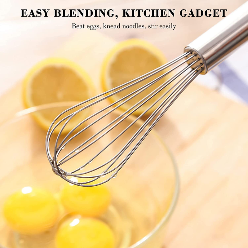 NileHome Stainless Steel Whisk Set of 3 – 8", 10", 12" Balloon Whisks