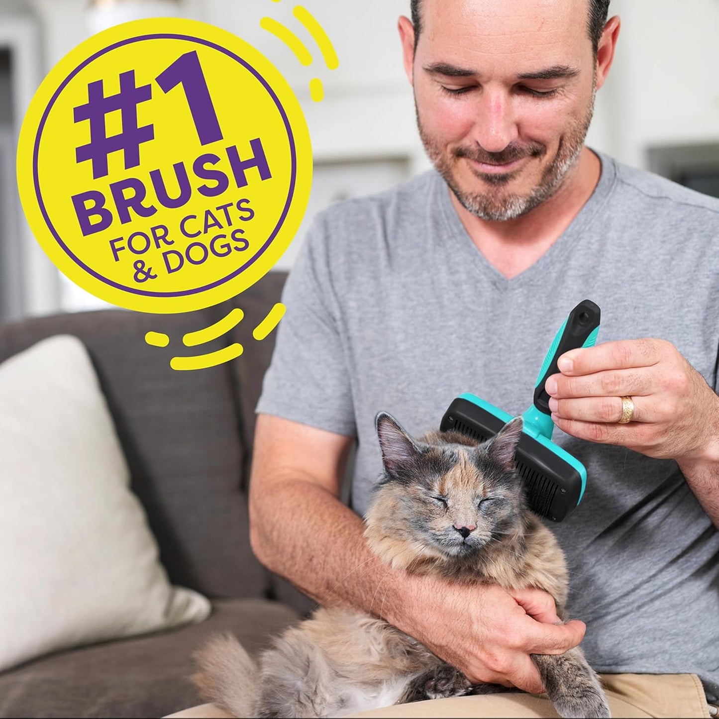 Hertzko Dog Brush for Shedding - Self Cleaning Slicker Brush for Dogs and Cats