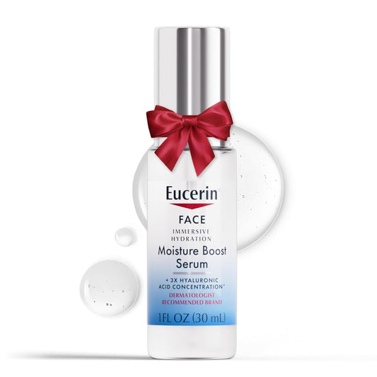 Eucerin Immersive Hydration Smoothing Face Serum, Ultra-Lightweight Hyaluronic Acid Serum Reduces the Look of Fine Lines and Wrinkles, Holiday Gifts for Self Care, 1 Fl Oz Bottle