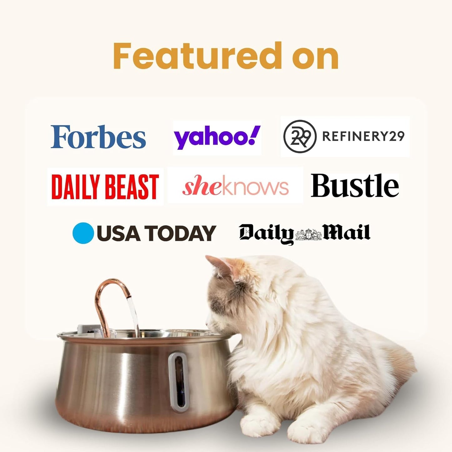 Stainless Steel Cat Water Fountain Automatic Drinking Fountain