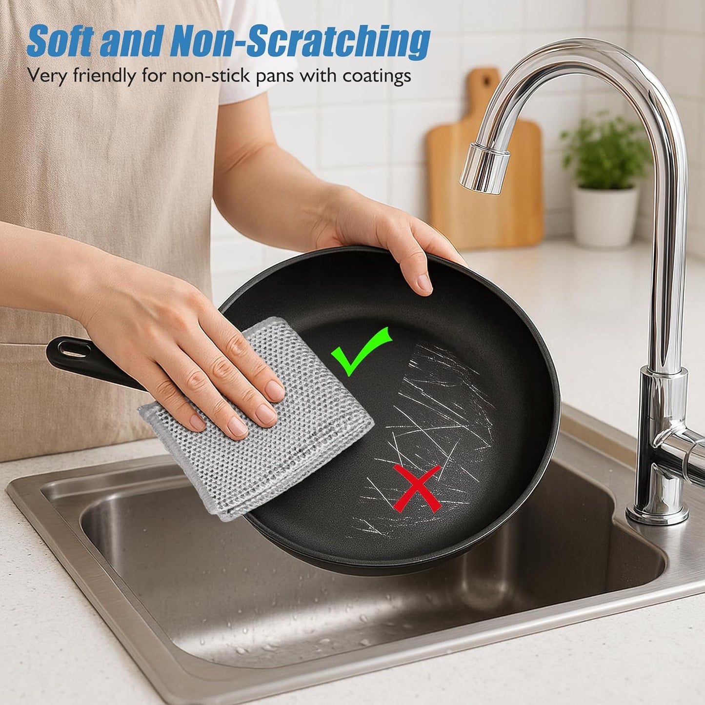 30PCS Non Scratch Wire Dishcloth Steel Wool Scrubber Scrub Pads