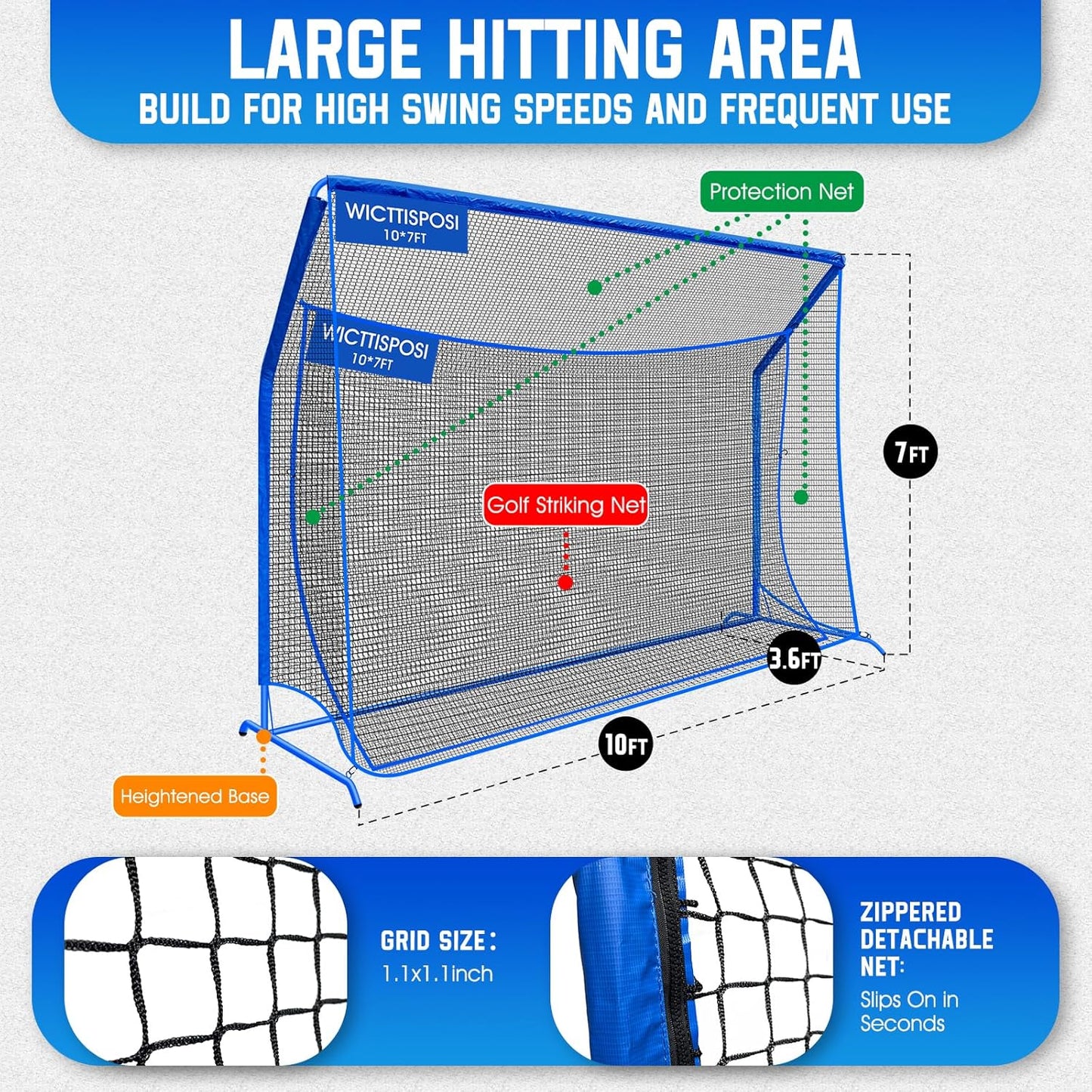 Golf Hitting Net with Extra Striking Net