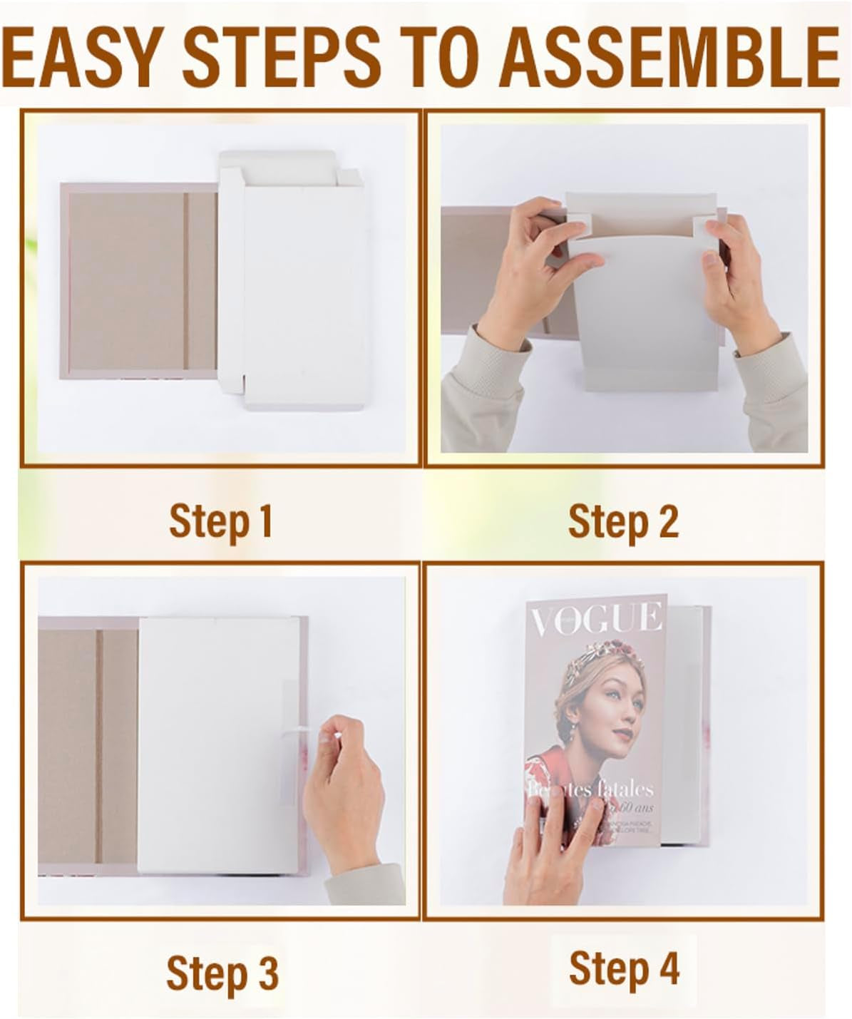 LUXE LARGE | 4 PCS Faux Decorative Books for Home Decor | Not Real Books | Coffee Table Decor, Shelf Styling & Modern Aesthetic Accent Pieces for Living Room, Office, Entryway, or Bookshelf Display