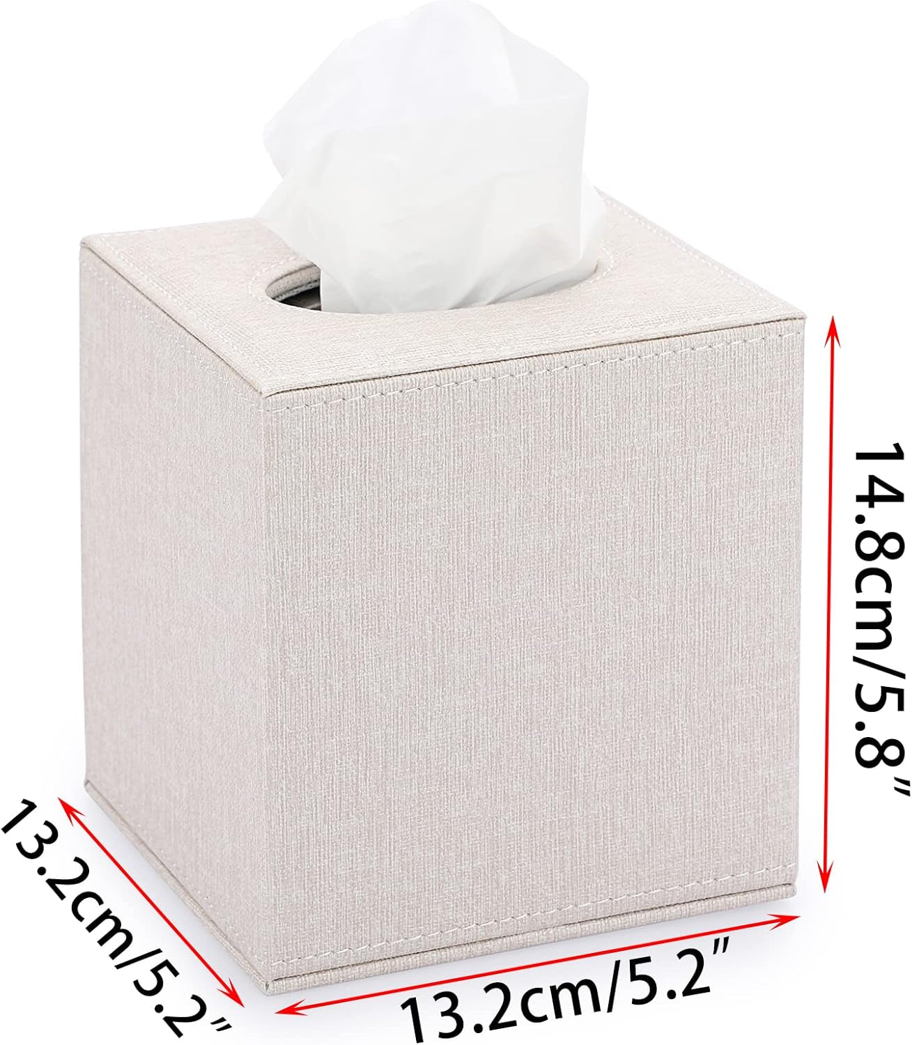 Sumnacon Square Linen Tissue Box Cover