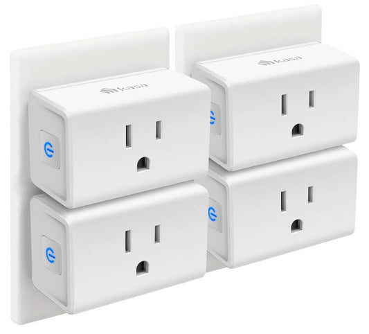 Kasa Smart Plug Mini 15A, Smart Home Wi-Fi Outlet Works with Alexa, Google Home & IFTTT, No Hub Required, UL Certified, 2.4G Wifi Only, 4-Pack(Ep10P4) , White