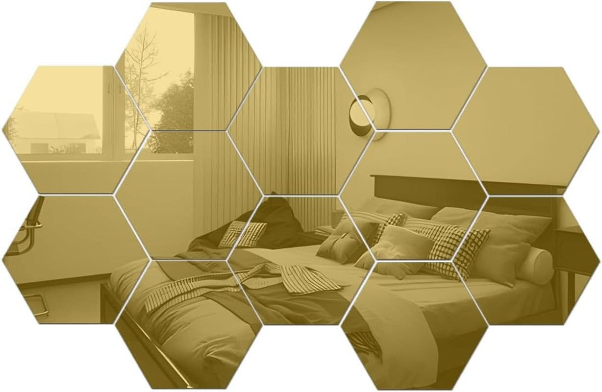 Mirror Wall Stickers - 12PCS Hexagon Art DIY Decorative