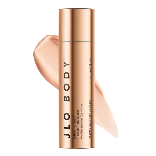JLO BEAUTY Body Serum with Ahas & Peptides, Exfoliating Body Lotion for Radiant Smooth Skin, Hydrating Moisturizer to Support Elasticity, Even Tone & Visible Firming, Tighten + Tease, 4.06 Oz